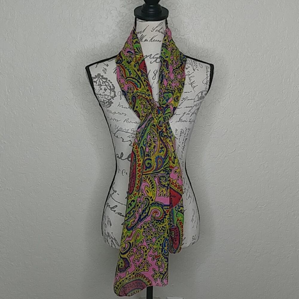 Multicolored‎ Sheer Paisley Scarf